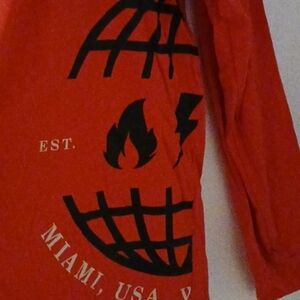 Red Graphic Long Sleeve Shirt